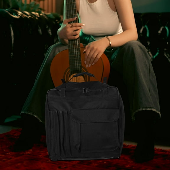 STRANDCHIC Spacious Black Snare Drum Storage Bag with Backpack and Handcarry Options for Music Accessories