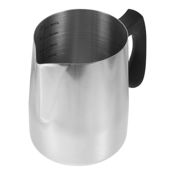 STRANDCHIC Stainless Steel Coffee Frothing Pitcher with HeatResistant Handle for Home Use 1000ml Silver