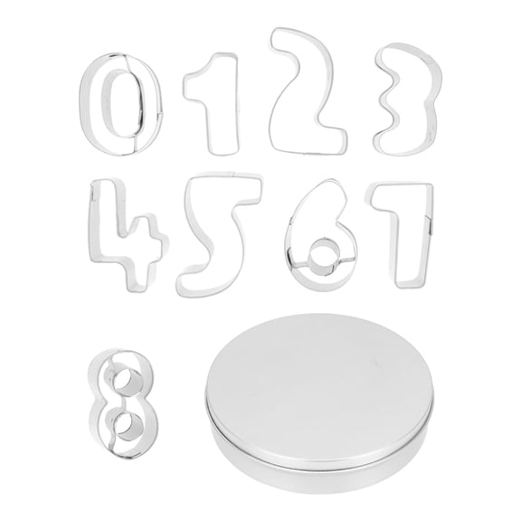 STRANDCHIC 1Set Stainless Steel Cookie Cutters Number Design for Kitchen Baking Tool