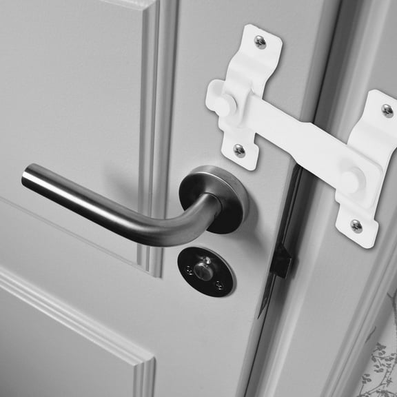 STRANDCHIC White Stainless Steel Sliding Door Lock for Gates and Sheds, Easy Installation, Security Hardware