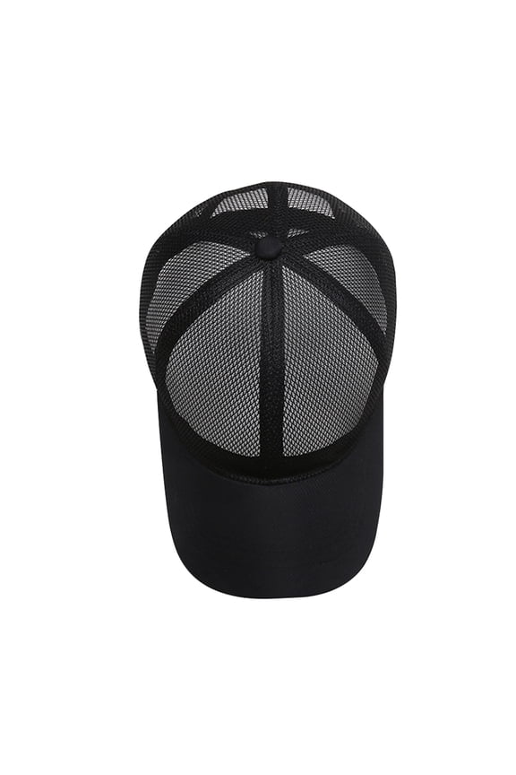 Adjustable Black Mesh Baseball Hat Unisex Sports Cap for Outdoor Workout and Travel