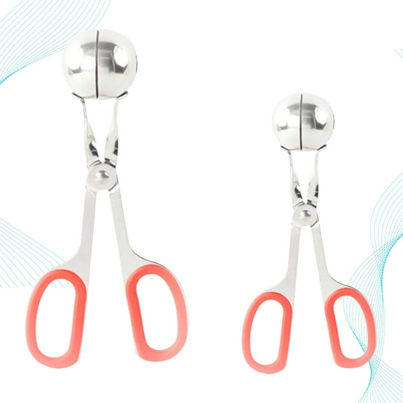 STRANDCHIC Stainless Steel Meatball Maker Set, Red, 2 Pieces for Uniformly Shaped Meatballs, Easy to Use Kitchen Tool