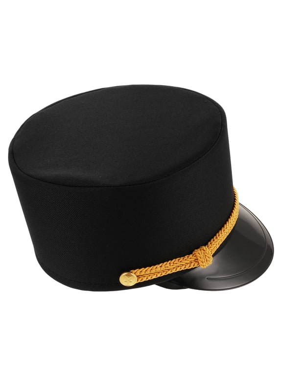 Train Conductor Hat Classic Black Engineer Cap with Breathable Fabric for Train Theme Party