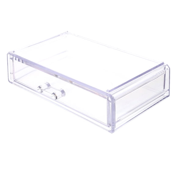 STRANDCHIC Makeup Storage Box with Transparent Drawer for Jewelry and Stationery