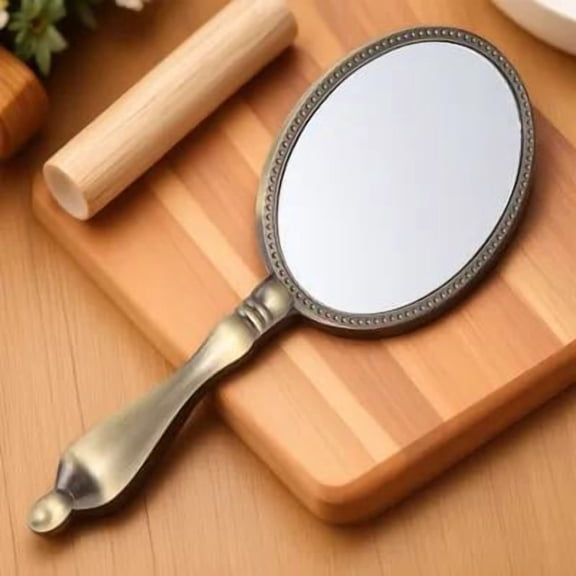 STRANDCHIC Elegant Design Compact Travel Mirror Portable Metal Hand Mirror for School 1Pack