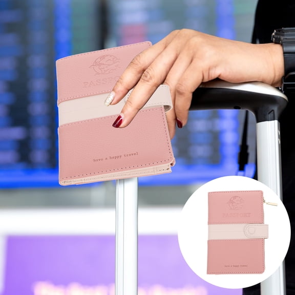 STRANDCHIC Travel Document Organizer Passport Holder Pink Pu 1Set