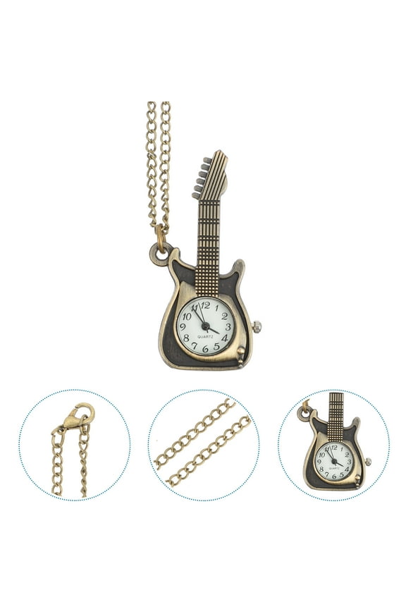 Mens Pocket Watch Chain Golden Vintage Style with Quartz Movement for Decor