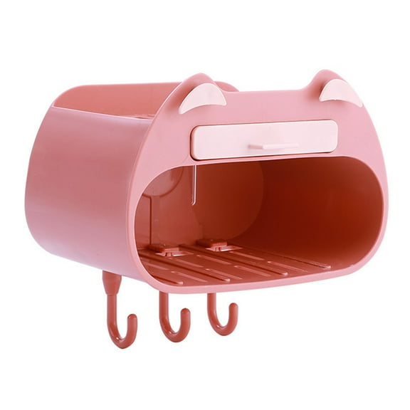 STRANDCHIC Kitchen Soap Holder Self Drain Rectangular Pink PP 1Pack