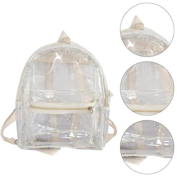 STRANDCHIC White Jelly Transparent Backpack Lightweight Portable Practical Storage Bag