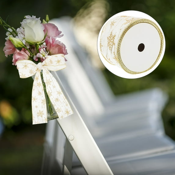 STRANDCHIC White Decorative Ribbon for Christmas Wrapping, Holiday Crafts, Party Decorations, and Packaging Projects