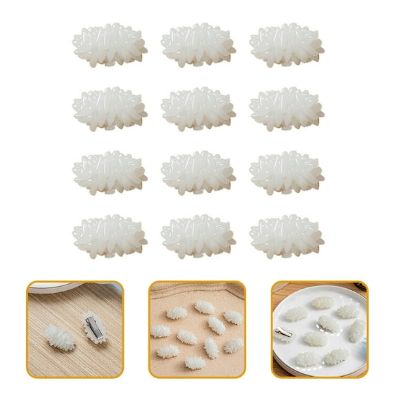 STRANDCHIC White Plastic Hair Barrettes for Women and Girls Decor Use 12 Pieces Small Size