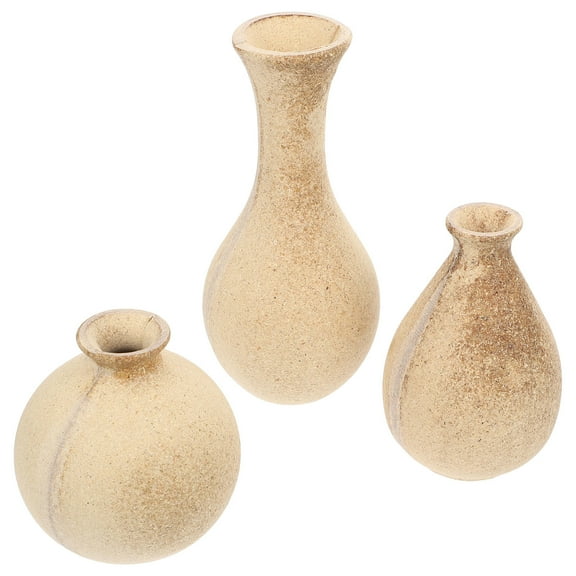 STRANDCHIC Wooden Flower Pot Craft Kit 3pcs Unfinished Vase Planter Decor for Art Projects