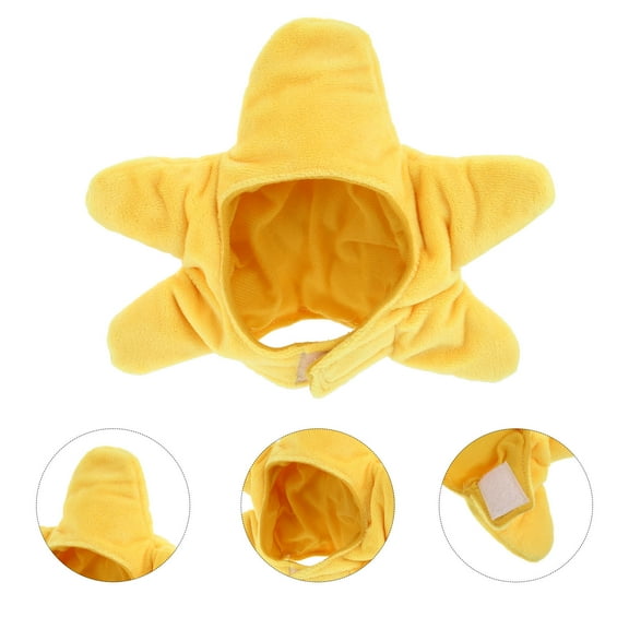 STRANDCHIC Yellow Plush Pet Hat Soft Comfortable Dog Cat Cap for Christmas, Holiday Parties, and Festive Celebrations