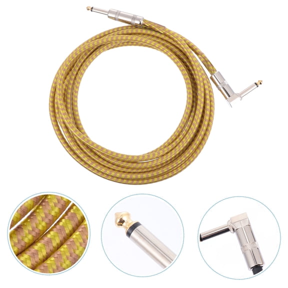 STRANDCHIC Yellow Guitar Cable 6.35mm with Wire and Metal Connectors for High Stability and Noise Rejection