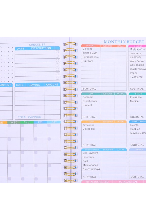 Portable Budget Book with Cover and Expense Tracker for Home Use, Personal Finance Organizer and Money Management