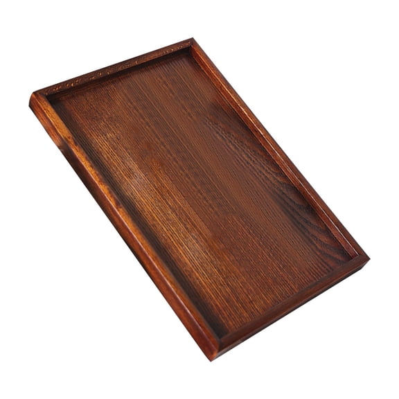 STRANDCHIC Rectangular Wood Tray Brown for Home Use Serving Snacks and Coffee Storage