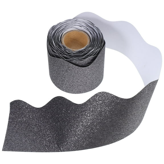 STRANDCHIC Grey Glitter Bulletin Board Border Stylish Trim for Decoration