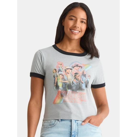 Netflix Stranger Things Women's Graphic Tee with Short Sleeves, Sizes XXS-XXL