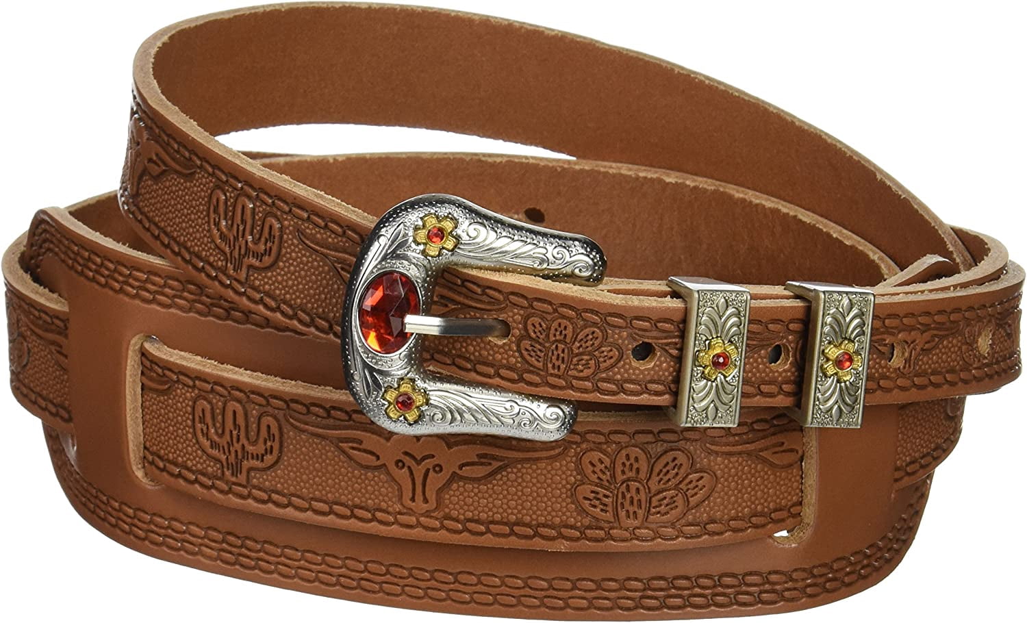 Gretsch Tooled Vintage Leather Guitar Strap, Russet