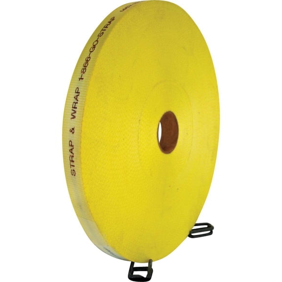 Strap & Wrap Woven Polyester Strapping - Heavy Duty - 4 Pack, 1-1/2 In. x 600 Ft., Yellow