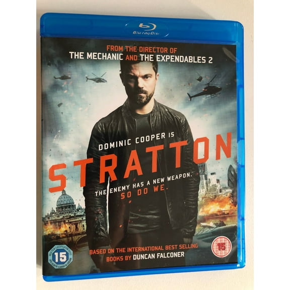 STRATTON / DOMINIC COOPER IS / THE ENEMY HAS A NEW WEAPON. SO DO WE. / BASED ON THE INTERNATIONAL BEST SELLING BOOKS BY DUNCAN FALCONER / BluRay Disc / DVD Video