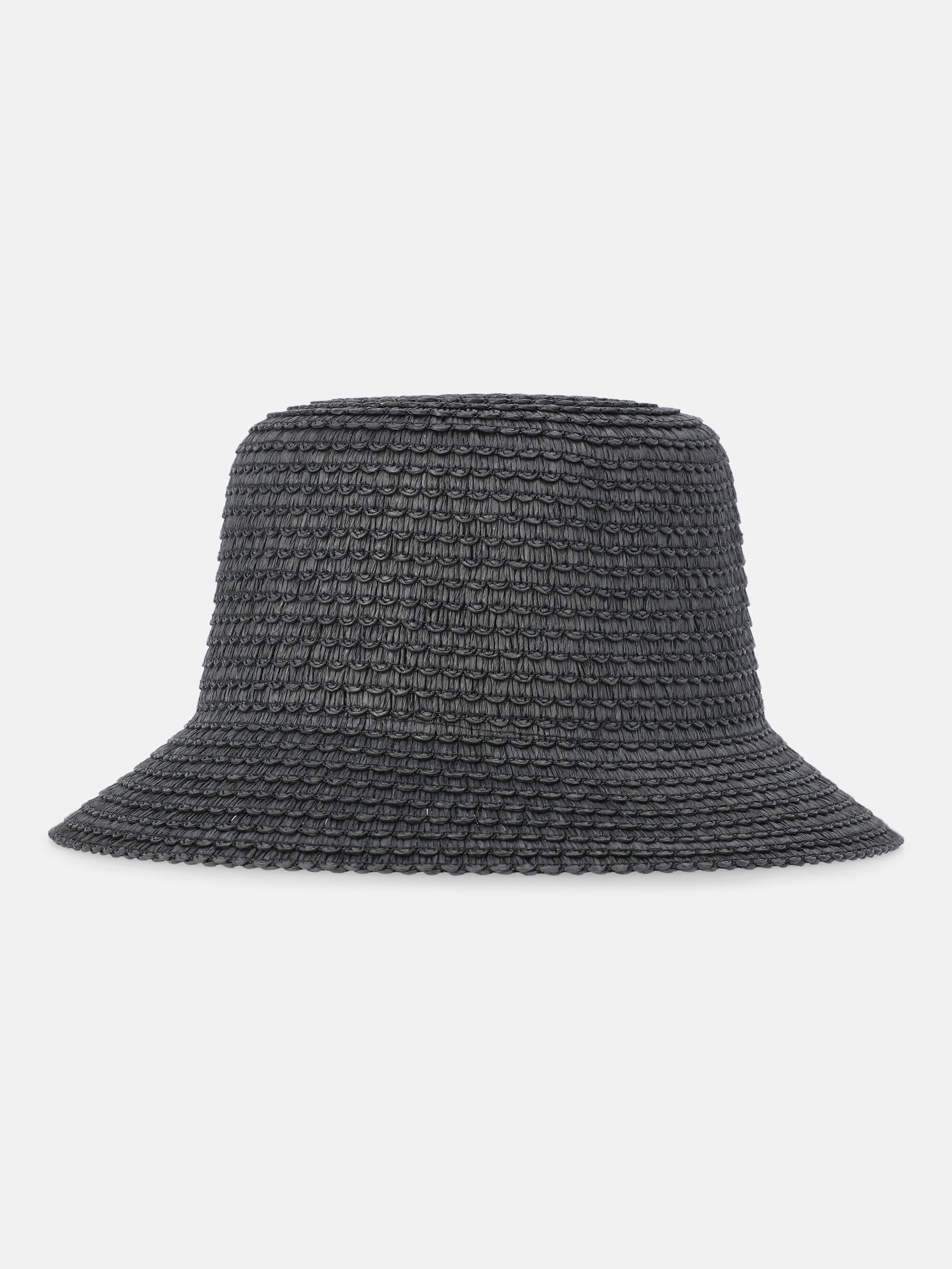 Time and Tru Women's Straw Bucket Hat, Black