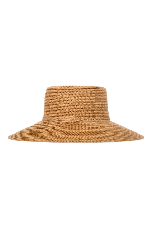 Women's Wide Brim Panama Hat, Brown