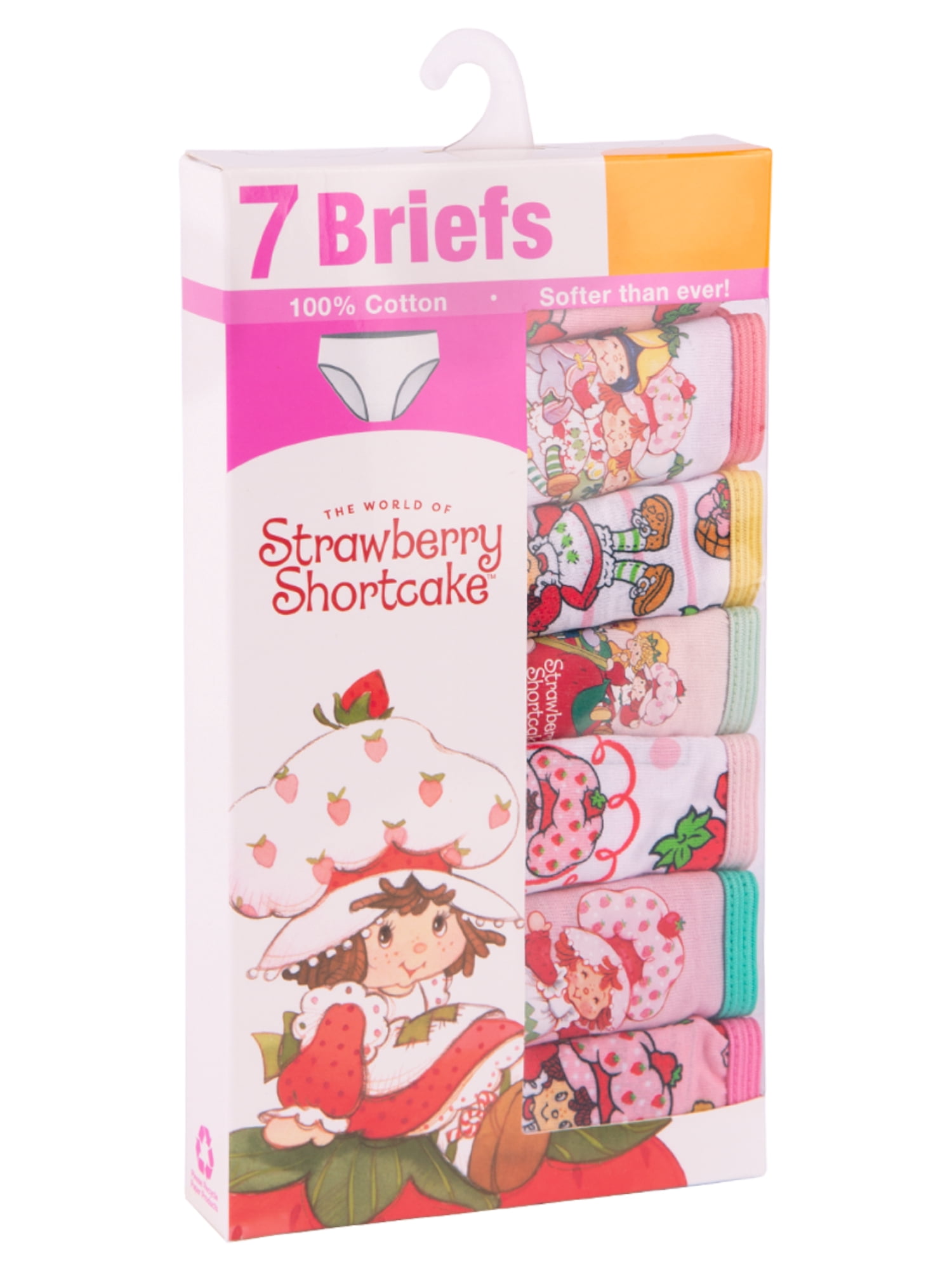 Strawberry Shortcake Little Girls Cotton Brief Character Underwear Set - 7 pack, Size 4-8