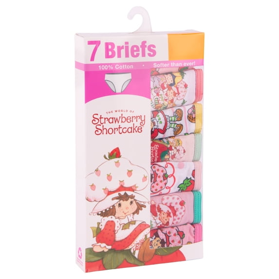 Strawberry Shortcake Little Girls Cotton Brief Character Underwear Set - 7 pack, Size 4-8