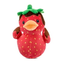 Small Strawberry Duck Plush, Red, 7", Valentine's Day by Way To Celebrate