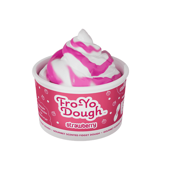 Fro-Yo Dough STRAWBERRY Fro-Yo Scented Fidget Dough - Single Serving w/ Spoon + Toppings