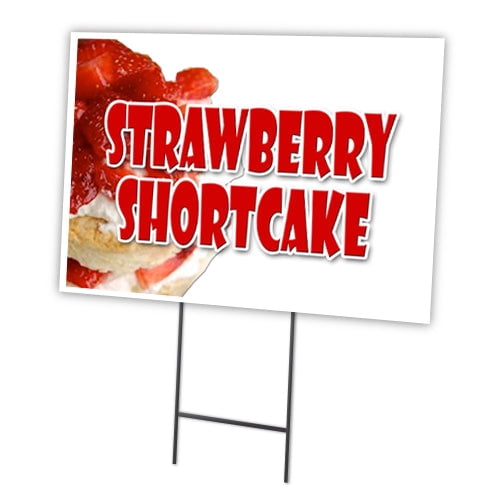 STRAWBERRY SHORTCAKE 12"x16" Yard Sign & Stake outdoor plastic window | Advertise Your Business | Stake Included Image On Front Only | Made in The USA