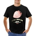 thumbnail image 1 of STRAWBERRY Vintage T-shirt Mens Cotton Classic Crewneck Short Sleeve Tees Unisex Black XS, 1 of 2