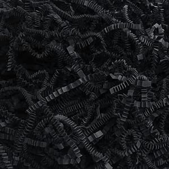 STRBOXONG 1LB (455g) Black Shredded Tissue Paper for Packing Gift Boxes - Premium Crinkle Cut Baskets Filler Shredded Paper, Plastic-Free Recyclable Hamper Fillers for Packaging, Crafting & Gifting