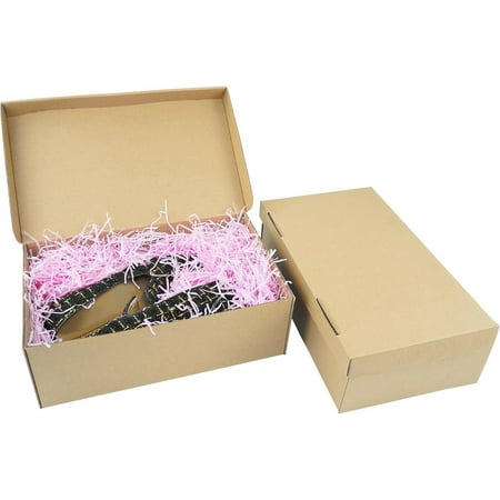 STRBOXONG 10 Pack Cardboard Shoe Boxes with Lid, 11.8x7.1x3.9", Multi-Purpose Storage Box for Home Office Organization Containers, Foldable Cardboard Carton, Gift Parcel