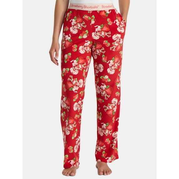 Strawberry Shortcake Women’s Print Velour Sleep Pants, Sizes XS-3X