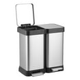 STRELECT 13 Gallon Dual Trash and Recycling Bin, Stainless Steel