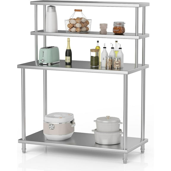 STRELECT 48 x 24 Inches Kitchen Prep Table, Stainless Steel Work Table, Commercial Table with Adjustable Undershelf for Home Restaurant Warehouse