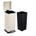 thumbnail image 1 of STRELECT 8 Gallon/30 Liter Bathroom Step Trash Can, Stainless Steel Foot Pedal Garbage Can with Soft-Close Lid for Kitchen, Office, with Removable Inner Bucket, Beige, 1 of 7
