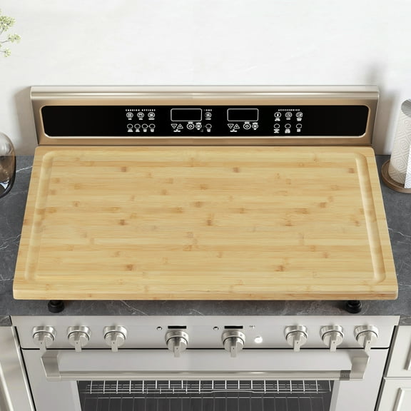 STRELECT Extra Large Cutting Boards Stovetop Cover with Juice Grooves For Kitchen, Large Wooden Chooping Board for Turkey, Meat, Vegetables, BBQ with Adjustable Legs, 30 x 20 Inch