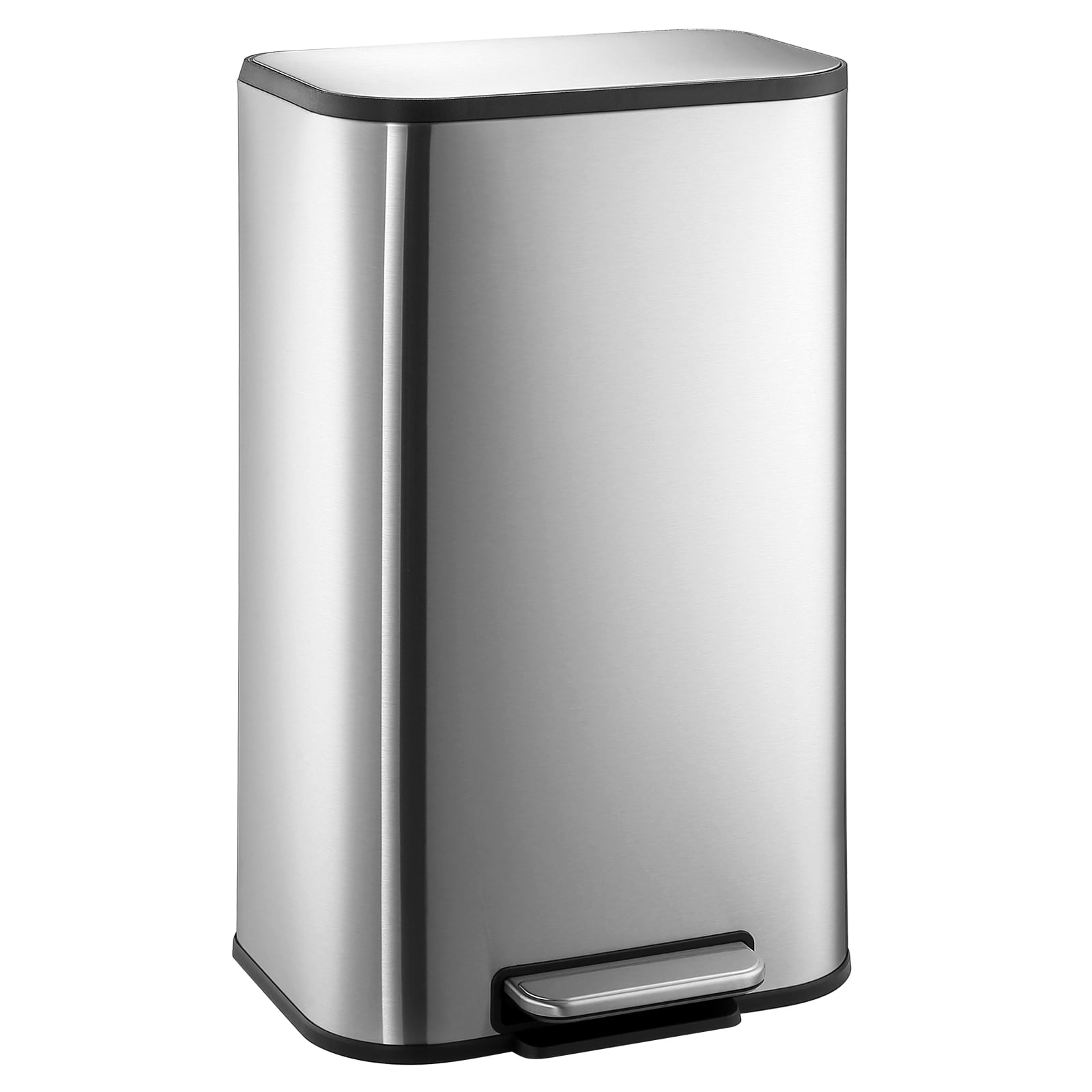 30 Liter Silver Stainless Steel Pedal Trash Can