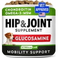 thumbnail image 1 of StrellaLab Glucosamine Chews for Dogs - Hip & Joint Support with Chondroitin, MSM & Omega-3 Fish Oil - Joint Pain Relief - Bacon (120 ct), 1 of 8
