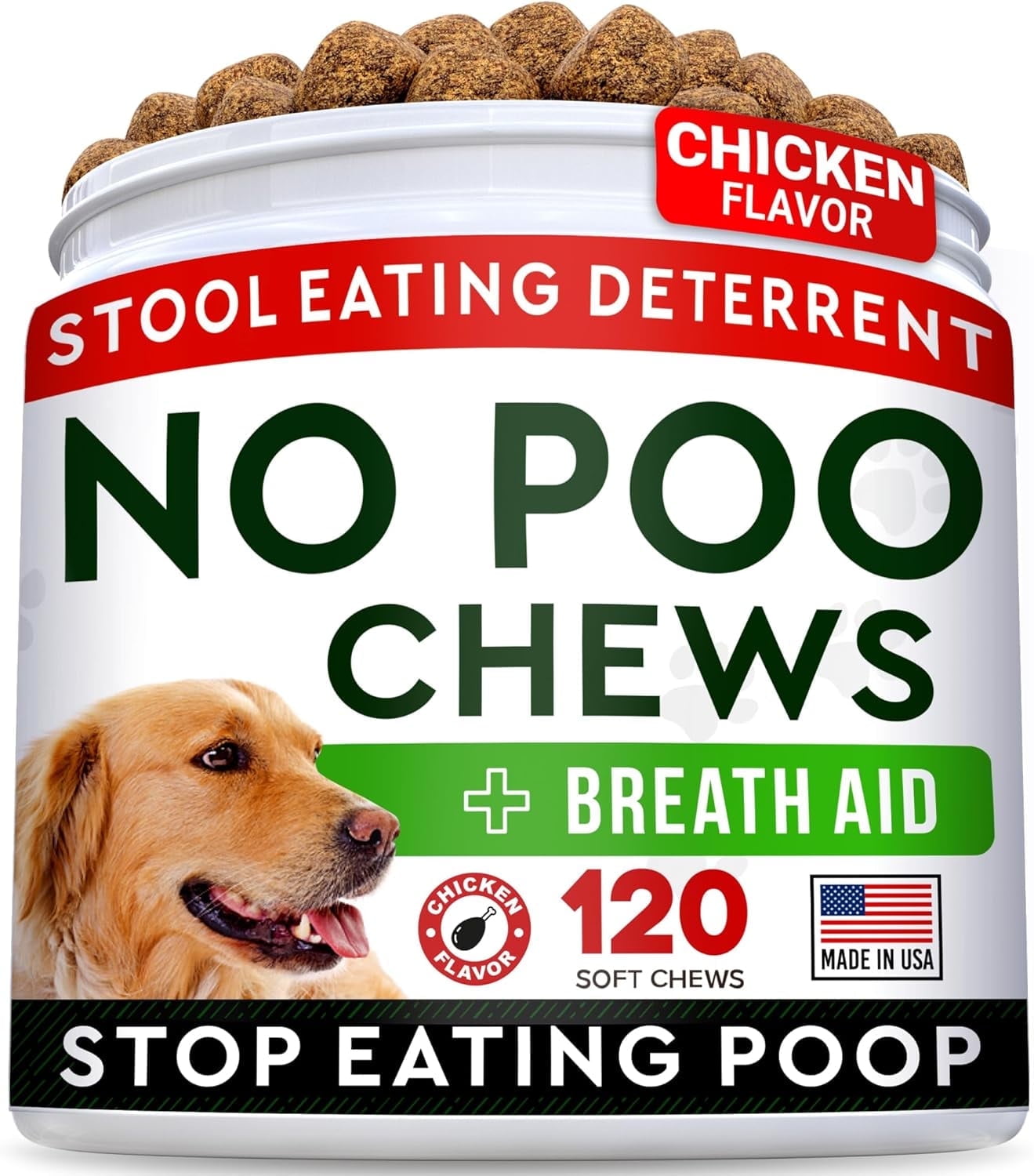 STRELLALAB No Poo Treats for Dogs - Coprophagia Stool Eating Deterrent - No Poop Eating for Dogs - Digestive Enzymes - Gut Health & Immune Support - Stop Eating Poop - 120 Count