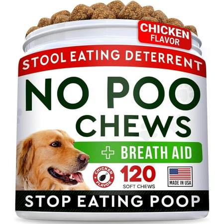 STRELLALAB No Poo Treats for Dogs - Coprophagia Stool Eating Deterrent - No Poop Eating for Dogs - Digestive Enzymes - Gut Health & Immune Support - Stop Eating Poop - 120 Count