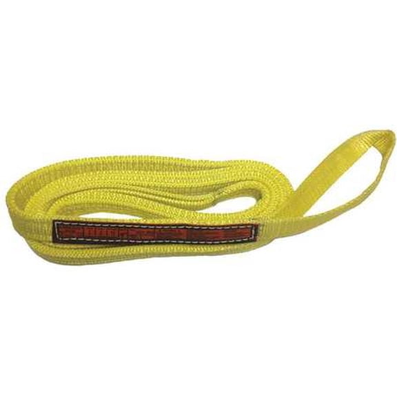 STREN-FLEX EET1-901-6 Synthetic Web Sling, Twisted Eye and Eye, 6 ft L, 1 in W, Nylon, Yellow