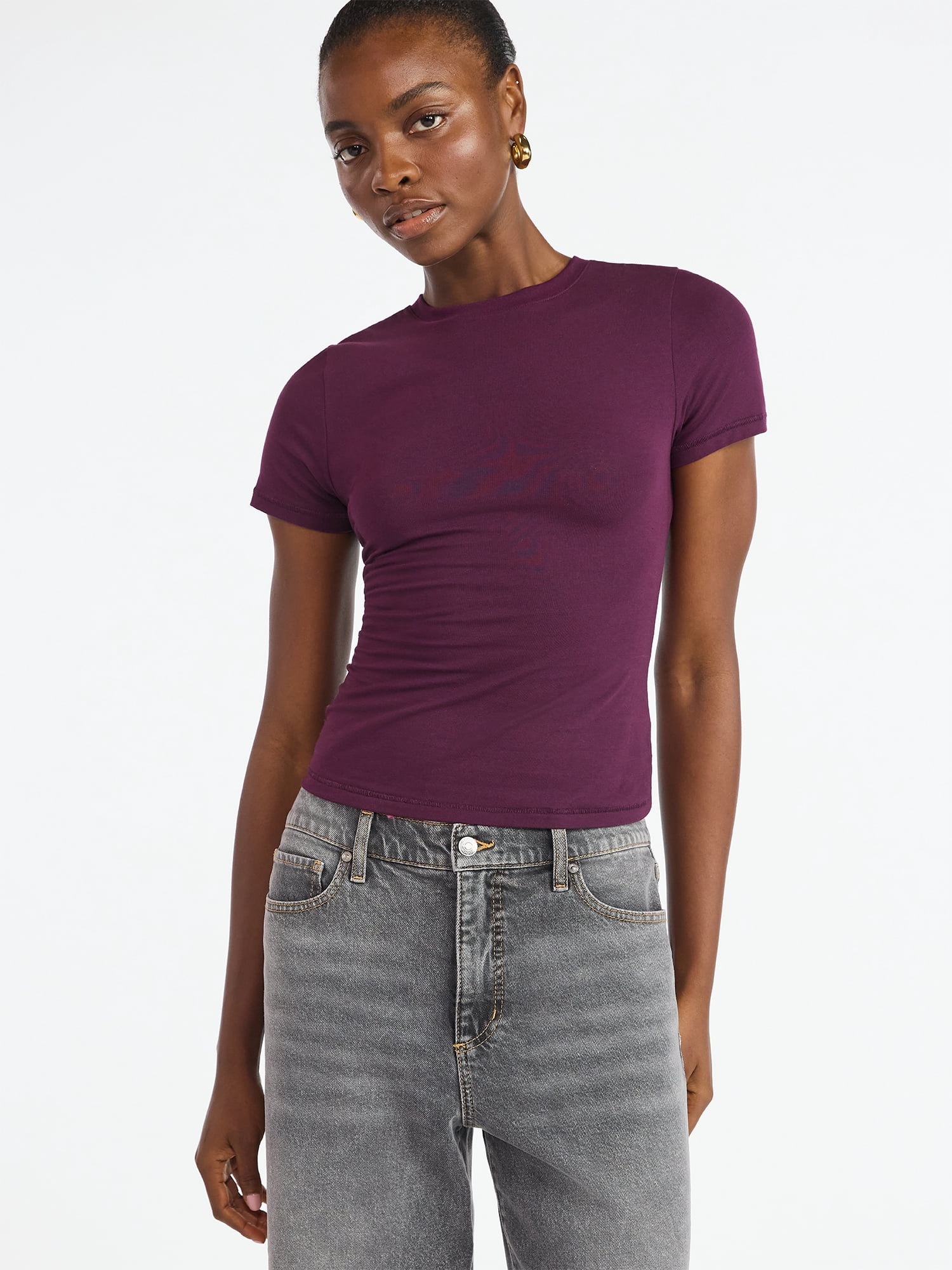 Scoop Women’s The York Baby Tee with Short Sleeves, Sizes XS-XXL