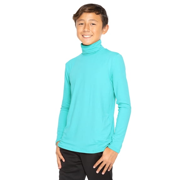STRETCH IS COMFORT Oh So Soft Boy's Long Sleeve Poly Spandex Turtleneck| Size 2T- 16