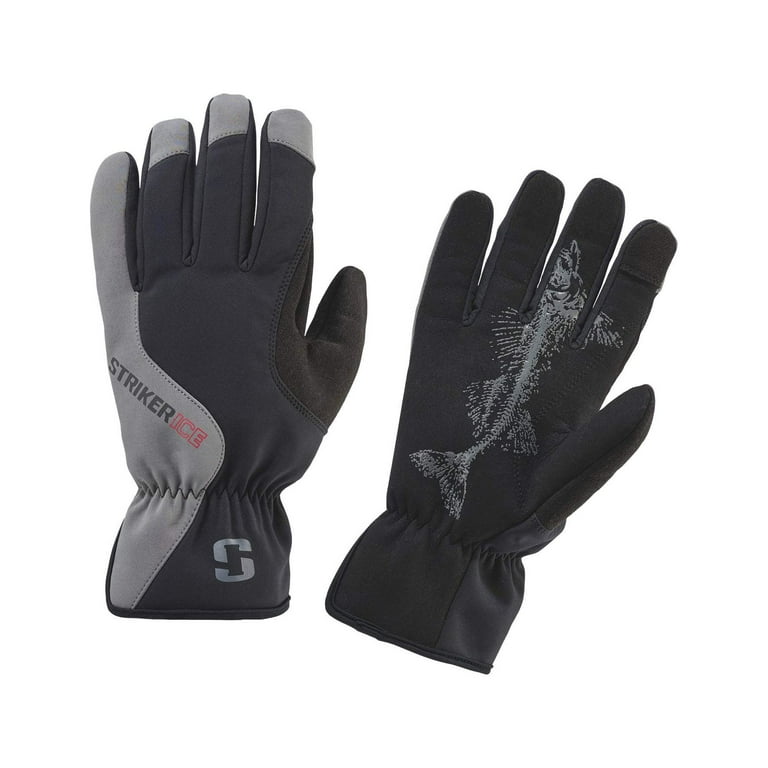 STRIKER ICE Rigging Softshell Glove, Color: Black/Gray, Size: S
