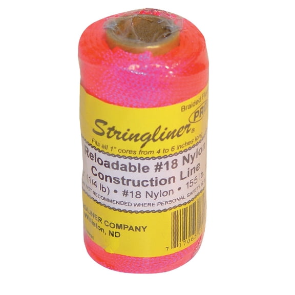 STRINGLINER COMPANY 35162 18 Construction Replacement Roll Braided FL. Pink 250', Pack of 1, Multi