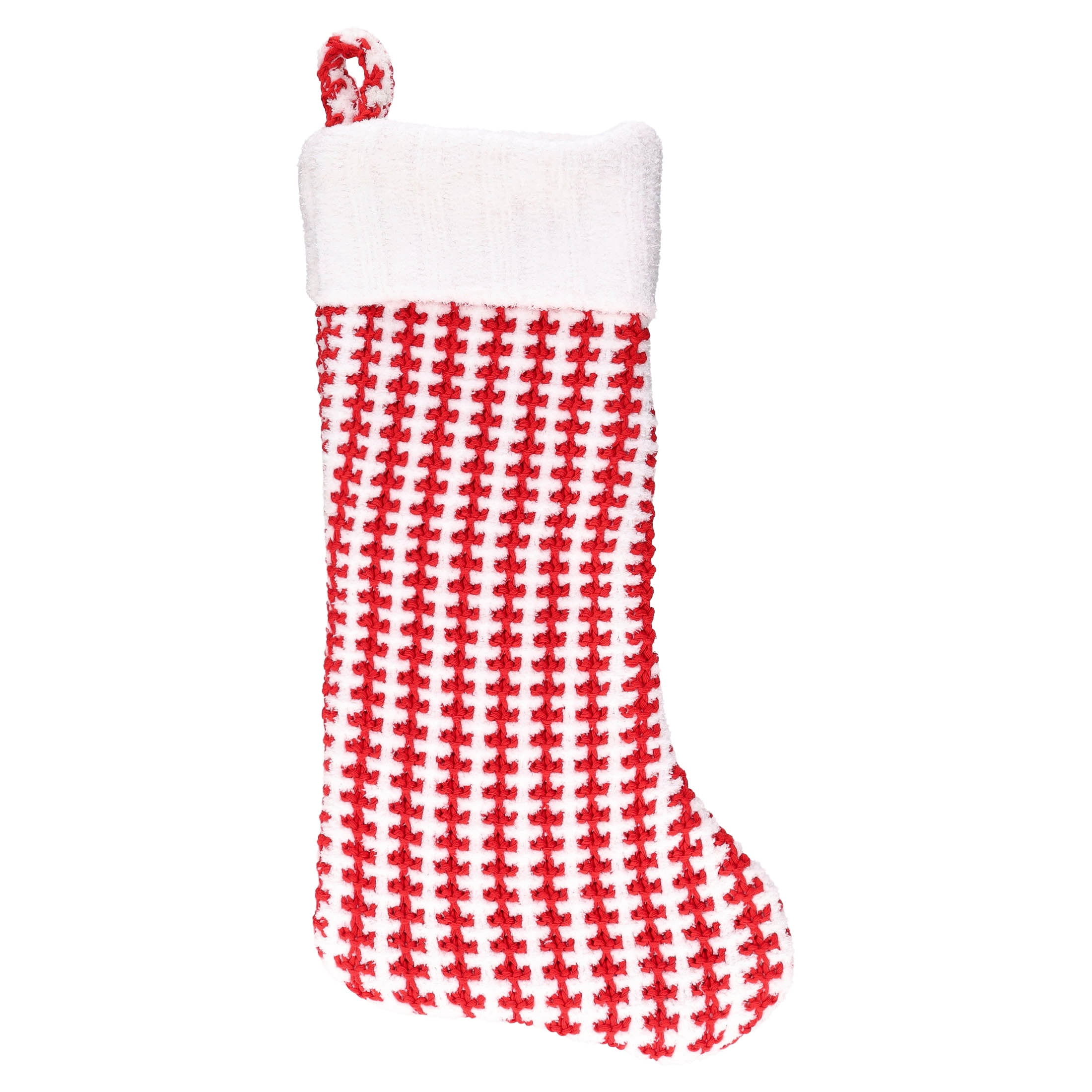 Knit Christmas Stocking, Red and White, 19", by Holiday Time